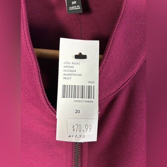 Lane Bryant Blazer Jacket Plum Ponte Full Zip Up Peplum Workwear Career NWT - Picture 4 of 7